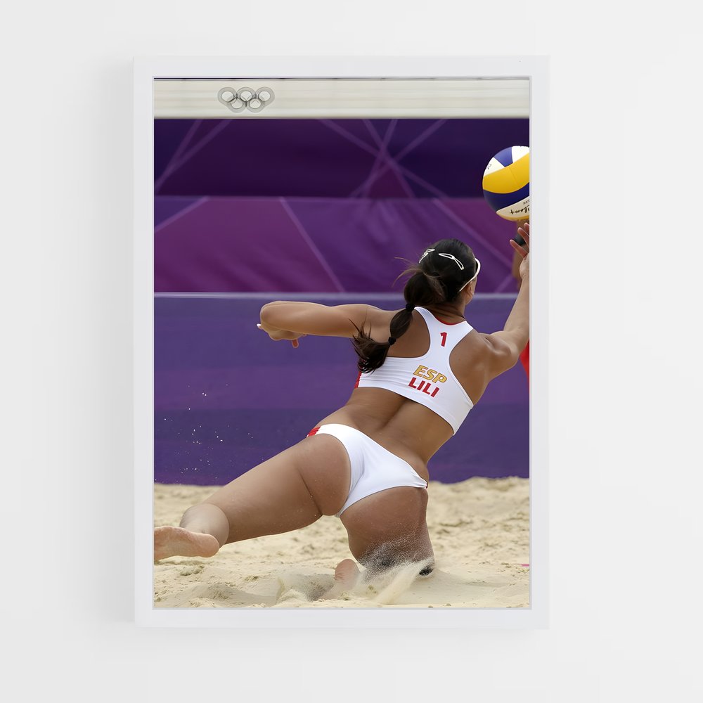 Poster Beach Queen – affiche Beach-volley (vue 3)